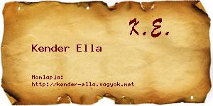 Kender Ella névjegykártya
